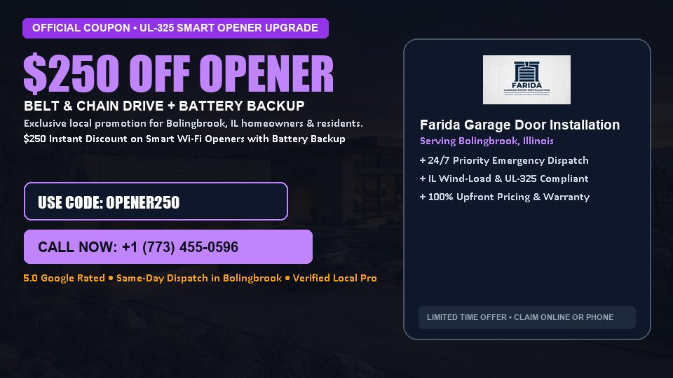 Farida Garage Door Installation $250 OFF Premium LiftMaster Opener Installation in Bolingbrook, IL